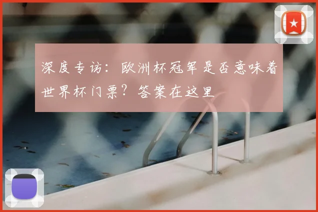 深度专访：欧洲杯冠军是否意味着世界杯门票？答案在这里